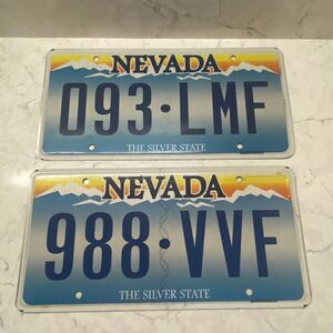 Nevada‎ The Silver State Blue Registration Mountains License Plate - Set of 2